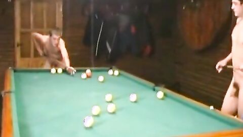 Nude Russian Soldiers Playing Pool