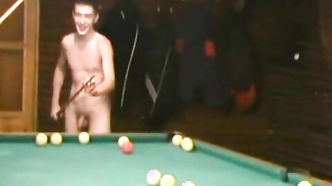 Nude Russian Soldiers Playing Pool