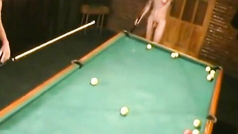 Nude Russian Soldiers Playing Pool