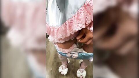 Asian Sissy's Small Cock Caged