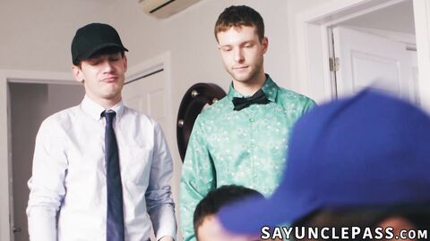 Benjamin Blue and Edward Terrant tire out their stepdads for a party