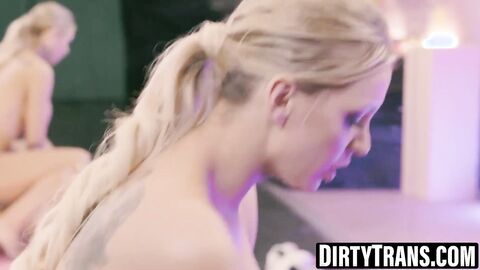 Kenzie Taylor's tattooed ride on blonde Kayleigh Coxx's cock