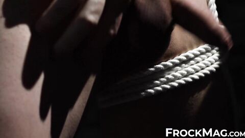 Dominant Bound Fly Boy strokes the white rose into the smooth skin and dick of restra