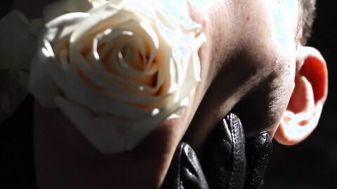 Dominant Bound Fly Boy strokes the white rose into the smooth skin and dick of restra