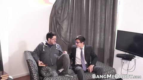 Chubby stepdad Ferdinand offers his big ass to stepson Vincent