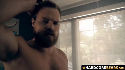 HardcoreBears.com - Bearded lovers missionary fucking after intense blowjob passionat