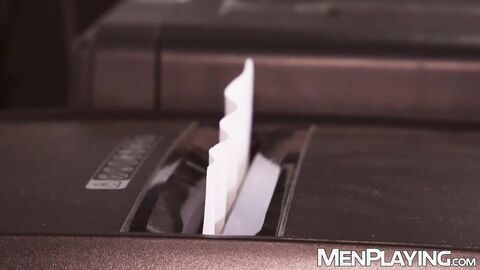 Suited hunks Ethan Chase and Sir Peter savagely breed hardcore