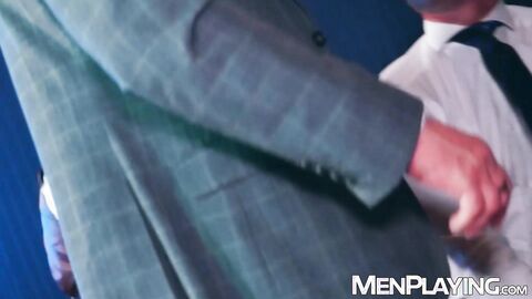 David Linset and John Brachalli savagely bareback with Steve Jouret