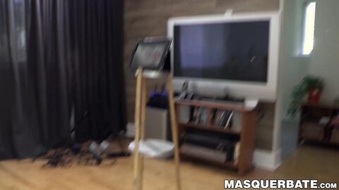 Hot jock Jackson Stock puts his hands and hard cock to work