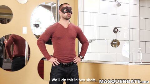 Bearded Alexandre dances on a pole before stroking his big dick