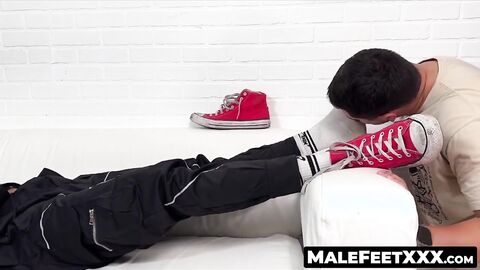 MaleFeetXXX.com - Braided Diablo's feet and socks sniffed and sucked by lustful Dan E