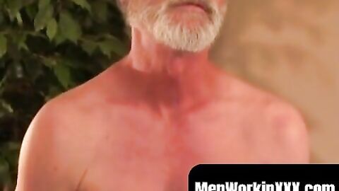 MenWorkinXXX.com - Naughty grandpa watches porn while pleasuring himself