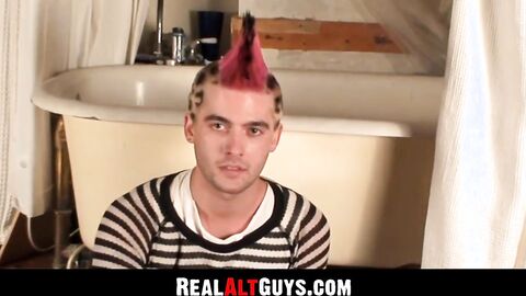 RealAltGuys.com - Punk with Cherokee hair tugs his hard cock with enthusiasm
