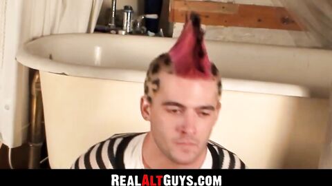 RealAltGuys.com - Punk with Cherokee hair tugs his hard cock with enthusiasm
