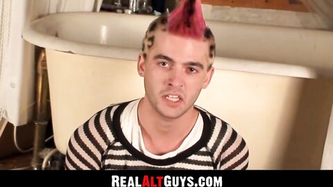 RealAltGuys.com - Punk with Cherokee hair tugs his hard cock with enthusiasm