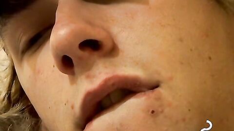 Blonde twink Casey Wood jerks off his dong while smoking