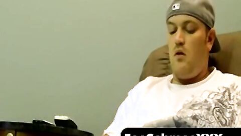 JoeSchmoeXXX.com - Horny gay guy dick spanks fat ass before wanking to cum