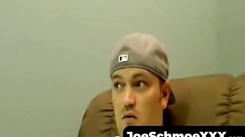 JoeSchmoeXXX.com - Horny gay guy dick spanks fat ass before wanking to cum
