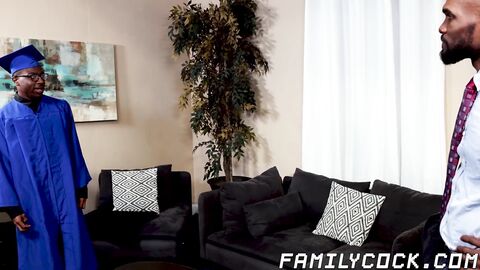 Bearded Boe Jack Ryan anal drilling his black stepson Trevor Elastic