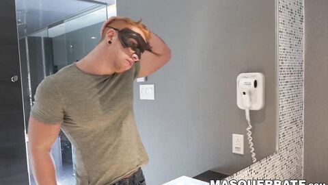 Blonde heartthrob Frank L is obsessed with yanking his big dick