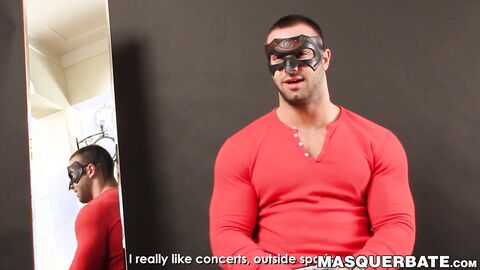 Amazing bodied jock Calvin masturbates his big throbbing penis