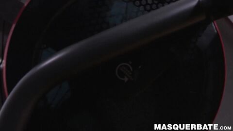 Seductive stud Carl works out his muscles before his erect dick