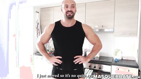 Beefy Thomas Friedl spanking his ass then hot solo jerking session