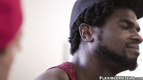 Interracial banging with two naughty dudes Devin Trez and Damien White