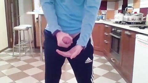 Cumming in my New Kitchen with my Big Cock