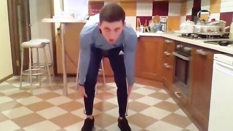 Cumming in my New Kitchen with my Big Cock