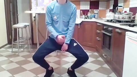 Cumming in my New Kitchen with my Big Cock