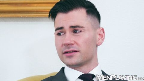 Businessman Lukas Daken spreads his ass for Sir Peters cock slab