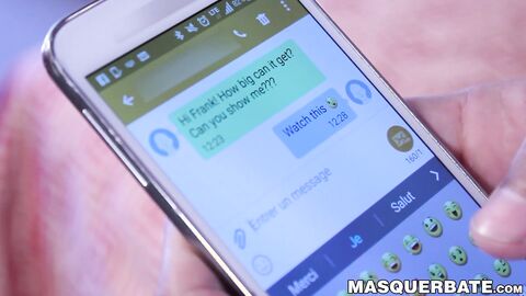 Handsome stud Frank L milks his massive dick while on camera