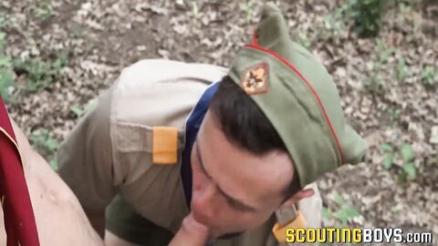 Eddie Patrick and Logan Cross enjoys sneaking out for some horny activity in the wood