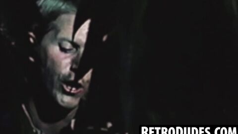 RetroDudes.com - Vintage gay Marty King goes wild in pig mode during a group sex scen