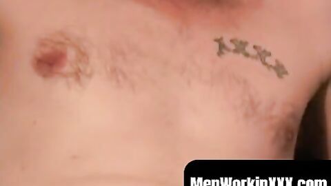 MenWorkinXXX.com - Rough-looking amateur makes his thick dick explode with cum