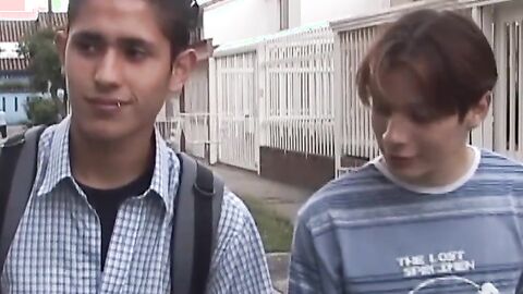 Hung latino twink ass bangs his friend and makes him cum