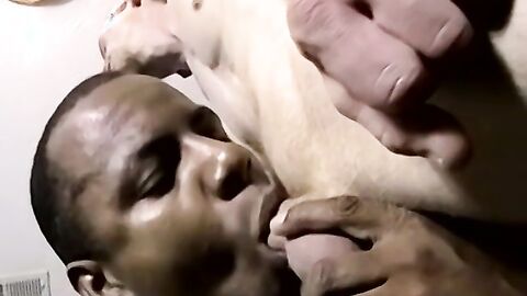 Skinny homo fucking black dude hard after a blowjob
