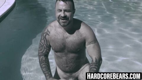 HardcoreBears.com - Marc Angelo Wade Cash spice up their pool time