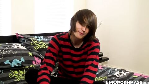 Log haired Mikey Red likes the feel of a butt plug while while jerking