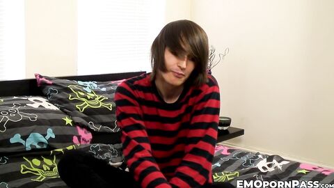 Log haired Mikey Red likes the feel of a butt plug while while jerking