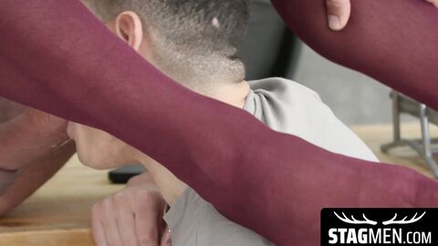 Hairy stag Sir Peter splatters his sticky cum on my innocent face