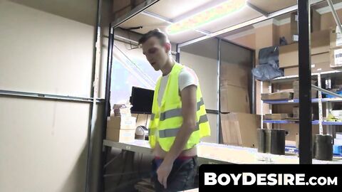 BoyDesire.com - Handsome worker's storage room masturbation break