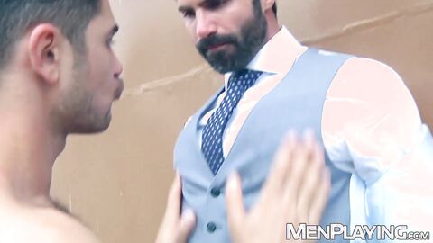 White collar Dani Robles wrecked by rugged stud Dato Foland