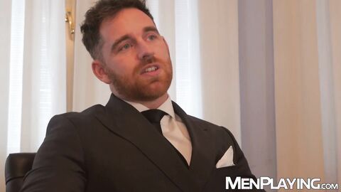 Stud Austin Sugar is double teamed by suited daddies