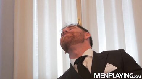 Stud Austin Sugar is double teamed by suited daddies