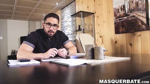 Handsome Zack Lemec makes his dick harder through wanking