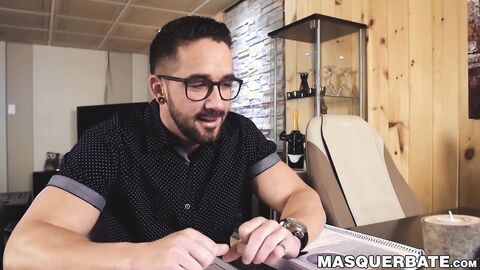 Handsome Zack Lemec makes his dick harder through wanking