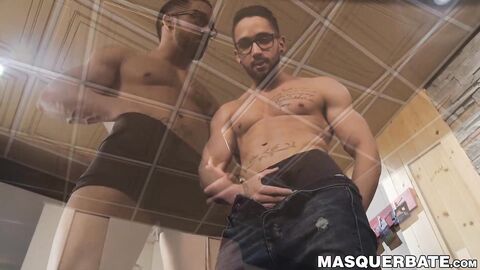 Handsome Zack Lemec makes his dick harder through wanking