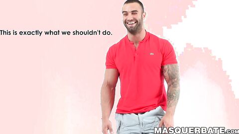 Buffed hottie Calvin shows us his amazing skills in masturbating